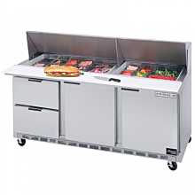 Beverage Air SPED72-30M-2 72" Refrigerated Sandwich Prep Table