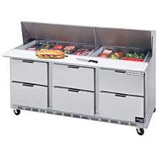 Beverage Air SPED72-30M-6 72" Refrigerated Sandwich Prep Table