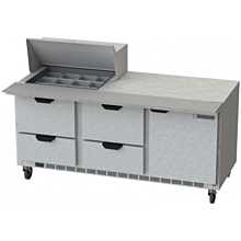 Beverage-Air SPED72HC-12M-4 72 inch 1 Door 4 Drawer Mega Top Refrigerated Sandwich Prep Table