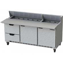 Beverage-Air SPED72HC-18C-2 72 inch 2 Door 2 Drawer Mega Top Refrigerated Sandwich Prep Table