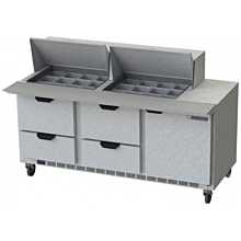 Beverage-Air SPED72HC-24M-4 72 inch 1 Door 4 Drawer Mega Top Refrigerated Sandwich Prep Table