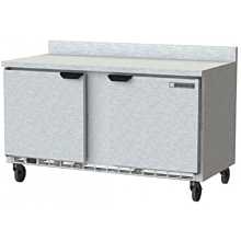Beverage-Air WTF60AHC-FIP 60 inch Two Door Worktop Freezer with 4 inch Foamed-In-Place Backsplash