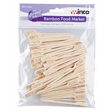 Winco BFM-A100 Allergen Free Bamboo Food Marker - 100 pcs/pack