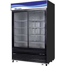 Blue Air BKGM48SLB-HC 54" Black Sliding Glass Door Merchandiser Refrigerator - 44.85 Cu. Ft.