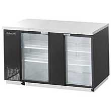 Blue Air BBB69-3SG-HC 69" Stainless Steel Two Glass Door Bar and Beverage Cooler - 23.4 Cu. Ft.