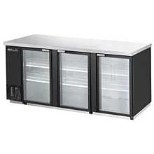 Blue Air BBB90-4SG-HC 90" Stainless Steel Three Glass Door Bar and Beverage Cooler - 31.6 Cu. Ft.