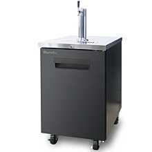 Blue Air BDD23-1B-HC 23" Black One Solid Door Kegerator Beer Dispenser with Tower and Tap - 7.9 Cu. Ft.