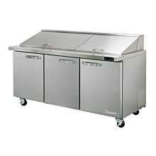 Blue Air BLMT72-HC 72" Refrigerated Mega Top Sandwich Prep Table with Three Swing Doors - 20.2 Cu. Ft.
