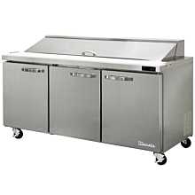 Blue Air BLPT72-HC 72" Refrigerated Sandwich Prep Table with Three Swing Doors - 20 Cu. Ft.
