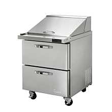 Blue Air BLMT28-D2-HC 28" Refrigerated Mega Top Sandwich Prep Table with 2 Drawers - 7.0 Cu. Ft.