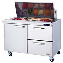 Blue Air BLMT48-D2R-HC 48" Refrigerated Mega Top Sandwich Prep Table with Door & 2 Right Drawers - 13 Cu. Ft.