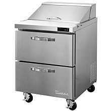 Blue Air BLPT28-D2-HC 28" Refrigerated Sandwich Prep Table with 2 Drawers - 7 Cu. Ft.
