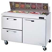 Blue Air BLPT48-D2L-HC 48" Refrigerated Sandwich Prep Table with Door & 2 Left Drawers - 13 Cu. Ft.