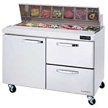 Blue Air BLPT48-D2R-HC 48" Refrigerated Sandwich Prep Table with Door & 2 Right Drawers - 13 Cu. Ft.