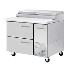 Blue Air BAPP44-D2-HC 44" Refrigerated Pizza Prep Table with 2 Drawers - 11.3 Cu. Ft.