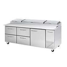 Blue Air BAPP93-D4LM-HC 93" Refrigerated Pizza Prep Table with 4 Left Drawers - 30.8 Cu. Ft.
