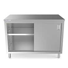 Prepline PC-3048 30"D x 48"L  Stainless Steel Enclosed Base Work Table