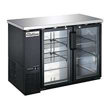 Coldline CBB-48G 48″ Black Counter Height Narrow Glass Door Back Bar Refrigerator
