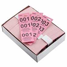 Winco CCK-5PK Pink 3 Part Paper Coat Room Check - 500/Box