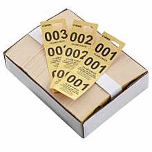 Winco CCK-5YL Yellow 3 Part Paper Coat Room Check - 500/Box