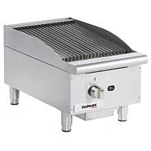 Cecilware Pro CCP15 15" One Burner Countertop Gas Charbroiler with Cast Iron Grates - 40,000 BTU