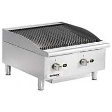 Cecilware Pro CCP24 24" Two Burner Countertop Gas Charbroiler with Cast Iron Grates - 80,000 BTU