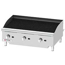 Cecilware Pro CCP36 36" Three Burner Countertop Gas Charbroiler with Cast Iron Grates - 120,000 BTU