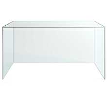 Custom Glass CGB24 24" Modern Clear Glass Display Sneeze Guard with no Frame, All Glass