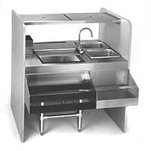 Eagle Group CS42-32R 42" Spec-Bar Cocktail Station with Right Side Ice Bin & Left Side Sink