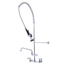 Wall-mounted Pre-rinse Assembly with 12" Swing Spout - Complete Assembly