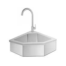 Prepline CHS12 12" Stainless Steel Corner Hand Sink with Faucet