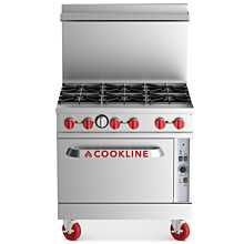 Cookline CR36-6C-NG Natural Gas 36" Range with Convection Oven - 211,000 BTU