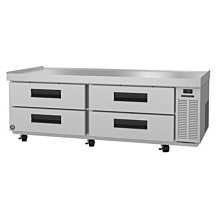 Hoshizaki CR72A 72" Steelheart Series Two-Section Refrigerated Low-Profile Chef Base Prep Table with 4 Stainless Drawers