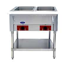 Atosa CookRite CSTEA-2C 30" Two Open Well Electric Steam Table with Undershelf - 120v, 1000W