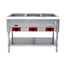 Atosa CookRite CSTEA-3C 44" Three Open Well Electric Steam Table with Undershelf - 120v, 1500W