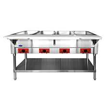 Atosa CookRite CSTEA-4C 58" Four Open Well Electric Steam Table with Undershelf - 120v, 2000W