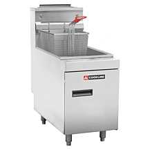 Cookline CTF2 Commercial 25 lb Natural Gas Stainless Steel Countertop Fryer - 44,000 BTU
