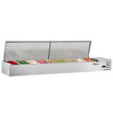 Coldline CTP80SS 80" Refrigerated Countertop Salad Bar, Stainless Steel Topping Rail, 9 Pans