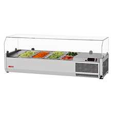 Turbo Air CTST-1200G-13-N E-Line 47" Clear Hood Countertop Salad Table - (8) 1/6 Size Pans or (4) 1/3 Size Pans