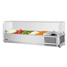 Turbo Air CTST-1200G-N E-Line 47" Clear Hood Countertop Salad Table - (5) 1/4 Size Pans