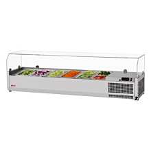 Turbo Air CTST-1500G-13-N E-Line 59" Clear Hood Countertop Salad Table - (12) 1/6 Size Pans or (6) 1/3 Size Pans