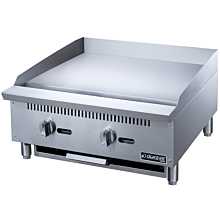 Dukers DCGM24 24" Gas Countertop Two Burner Heavy Duty Griddle with 3/4" Griddle Plate - 60,000 BTU