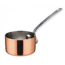 Winco DCWA-201C Copper Plated Stainless Steel 2" Diameter Mini Sauce Pan Serving Dish with Handle