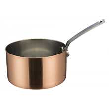 Winco DCWA-204C Copper Plated Stainless Steel 3-1/2" Diameter Mini Sauce Pan Serving Dish with Handle