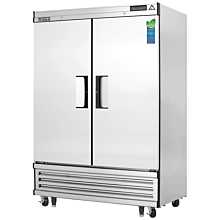 Everest EBF2 54" Two Section Solid Swing Door Bottom Mounted Upright Reach-In Freezer, 50 Cu. Ft.