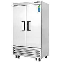 Everest EBNF2 39" Two Section Solid Swing Door Bottom Mounted Upright Reach-In Freezer, 33 Cu. Ft.