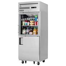 Everest EGSH2 29" One Section Glass and Solid Swing Half-Door Top Mounted Upright Reach- Refrigerator, 23 Cu. Ft.