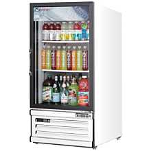 Everest EMGR8 24" White One Section Glass Swing Door Bottom Mounted Merchandisers Refrigerator, 8 Cu. Ft.