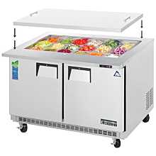 Everest EOTP2 48" Open Top Prep Table Refrigerator