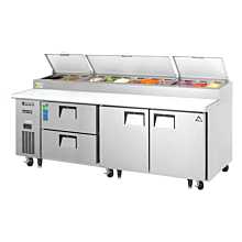 Everest EPPR3-D2 93" Two Door, Two Drawer Pizza Prep Table Refrigerator